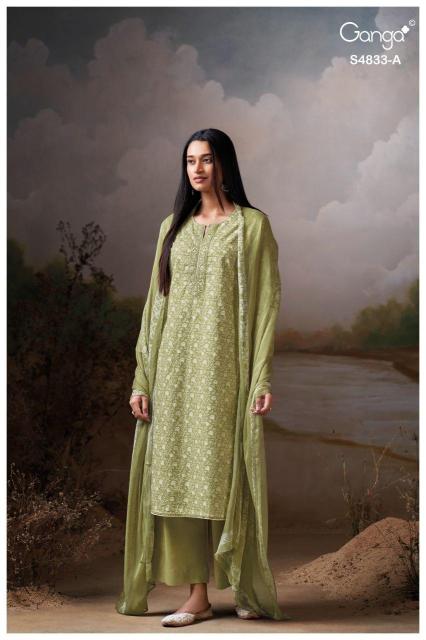 Ganga ilyndra 4833 cotton dress material wholesalers